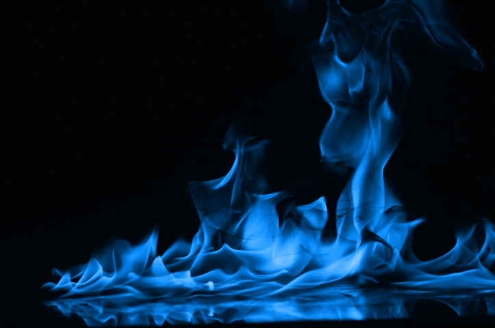 燃焼、青い炎